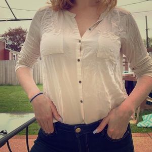 Cream button up